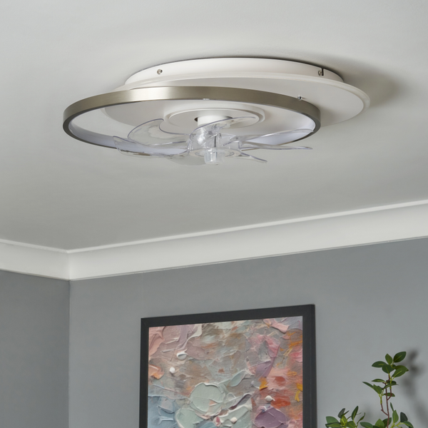 Ingram LED dimmable Fan Light with Remote Control - Satin Nickel - Image 11