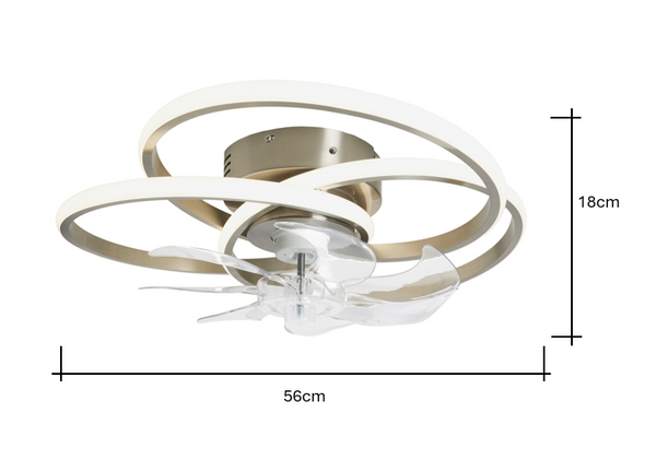Trinity LED dimmable Fan Light with Remote Control - Satin Nickel - Image 11