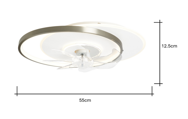 Ingram LED dimmable Fan Light with Remote Control - Satin Nickel - Image 7