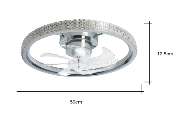 Lyona LED dimmable Fan Light with Remote Control - Chrome - Image 11