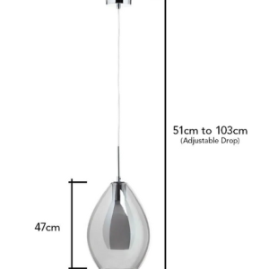Carmella1 Light Smoke Ceiling - Pendant