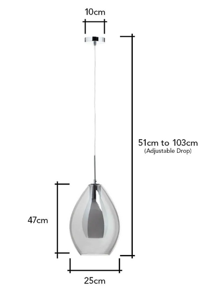 Carmella1 Light Smoke Ceiling - Pendant