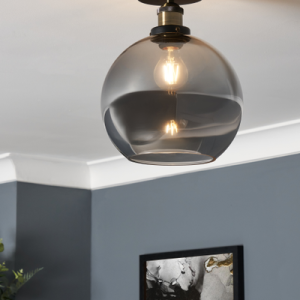 Carter Industrial bronze/ brass/smoked glass - Flush