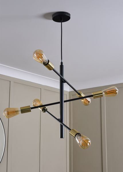Calvet 6 Light Adjustable Spider Fitting - Pendant - Image 2