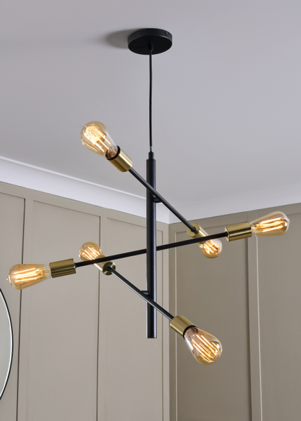 Calvet 6 Light Adjustable Spider Fitting - Pendant - Image 5