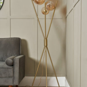 Lincoln  tripod with 3 glass ball shades - Floor Lamp