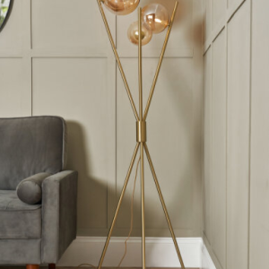 Lincoln tripod with 3 glass ball shades - Floor Lamp
