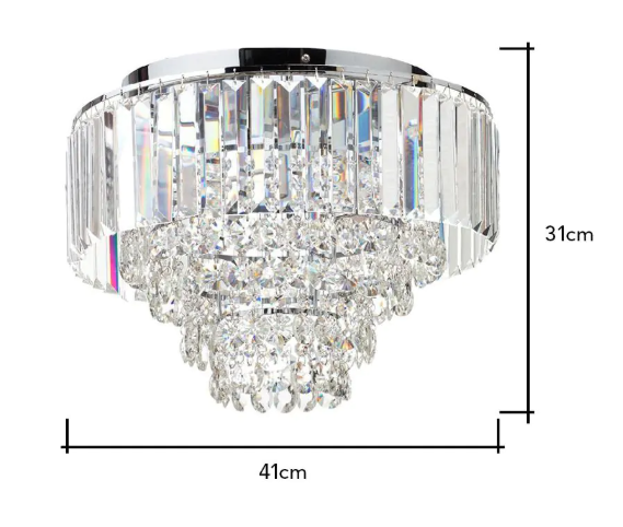 Paladina Flush Ceiling Light - Chrome - Image 5