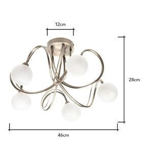 Soni 5 Light  - Flush Antique Brass