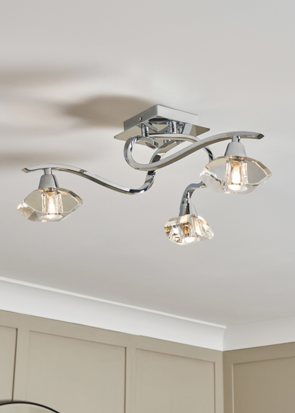 Bella 3 Light Flush - Chrome - Image 4