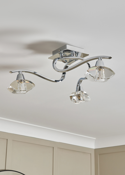 Bella 3 Light Flush - Chrome - Image 5