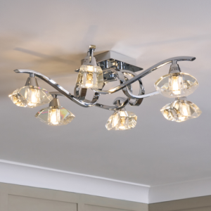 Bella 6 Light Flush - Chrome