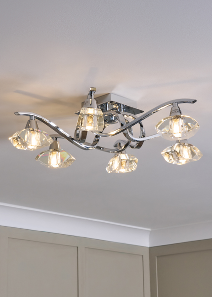Bella 6 Light Flush - Chrome - Image 5