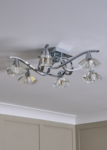 Bella 6 Light Flush - Chrome - Image 6