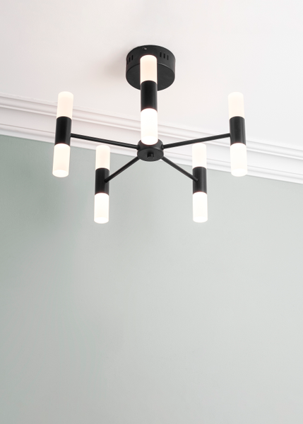 Lois Chandelier 10 Light Satin Black - Semi Flush - Image 6