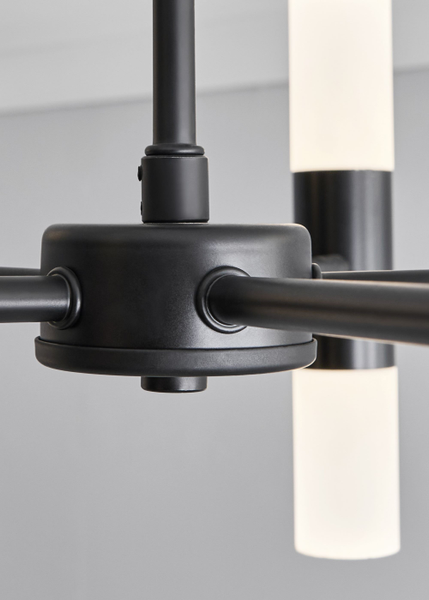 Lois Chandelier 10 Light Satin Black - Semi Flush - Image 9