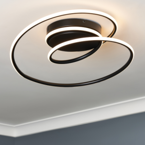 Pei Rings LED Ceiling Light Black - Flush