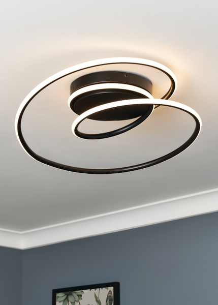 Pei Rings LED Ceiling Light Black - Flush - Image 5