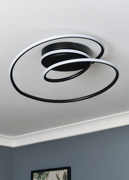 Pei Rings LED Ceiling Light Black - Flush - Image 6