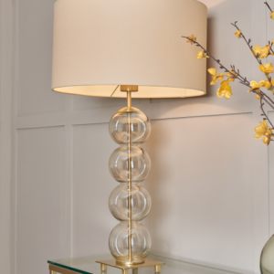 Metro Ball stacked Champagne/Brass - Table Lamp
