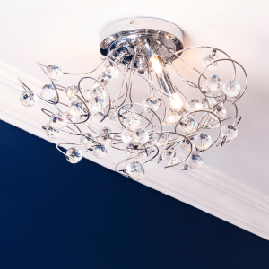 Lila Flush Ceiling Light - Chrome