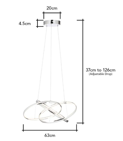 Sola Led Triple Ring - Pendant - Image 4