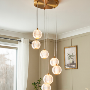 Rimi Acrylic 7 Ball Cascading Ceiling Light - Pendant