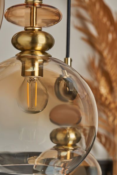 Seline Cascade 3 light Mixed Colour Glass with Brass - Pendant - Image 2