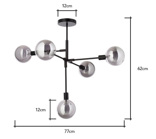 Hennock Satin Black Ceiling Light - Pendant - Image 4
