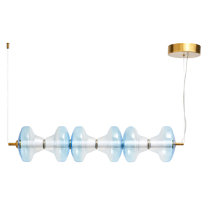 Elias 6 Light LED Diner Bar Glass Light - Sky Blue - Pendant