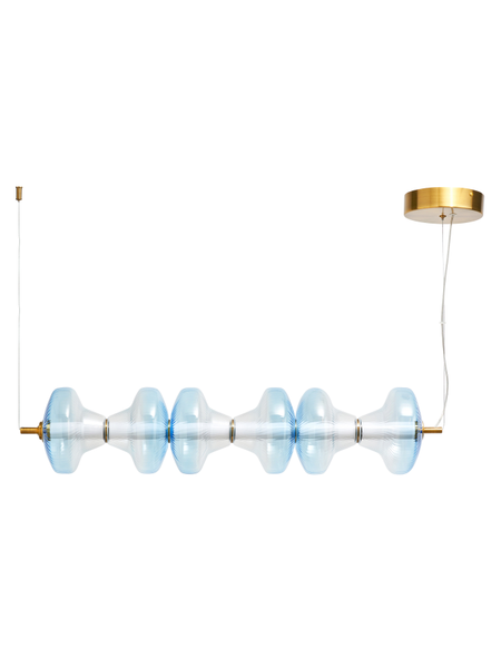 Elias 6 Light LED Diner Bar Glass Light - Sky Blue - Pendant