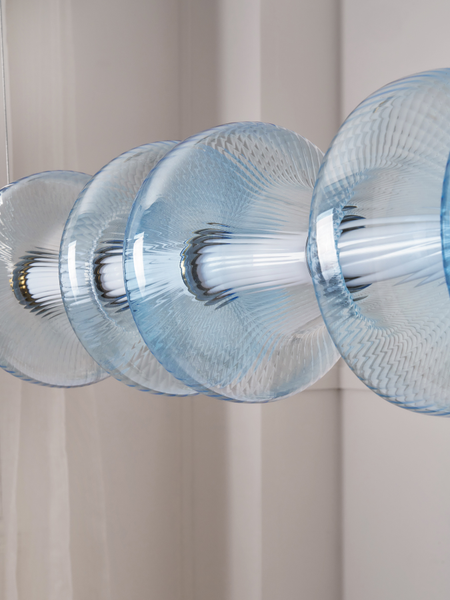 Elias 6 Light LED Diner Bar Glass Light - Sky Blue - Pendant - Image 2