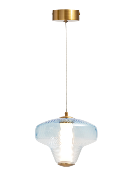 Elias LED Glass Pendant - Sky Blue - Pendant - Image 3
