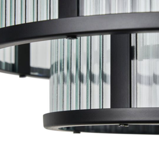 Jasmine Black Ribbed Glass - Flush - Image 4