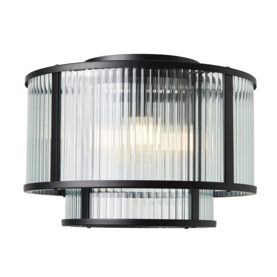 Jasmine Black Ribbed Glass - Flush - Image 5