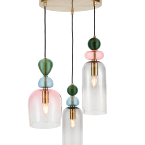 Vietri 3 Light glass cluster Sbrs/Multi - Pendant