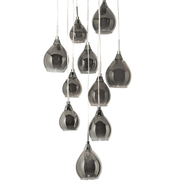 Carmella 10 Light Smoke/Frosted Cluster - Pendant - Image 4