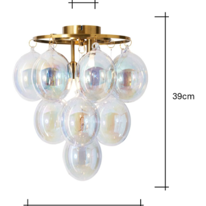 Maiori Small Ceiling Light Brass & Iridescent - Flush
