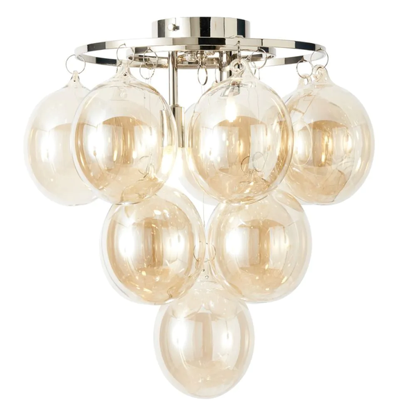 Maiori Small Ceiling Light Nickel & Champagne - Flush - Image 2