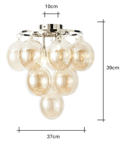 Maiori Small Ceiling Light Nickel & Champagne - Flush - Image 3