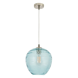 Sarno Hive 1 Light Glass Ceiling Nickel & Blue - Pendant