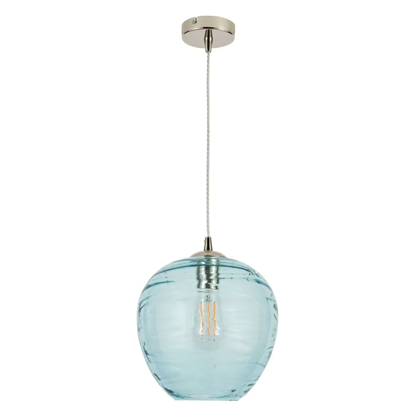 Sarno Hive 1 Light Glass Ceiling Nickel & Blue - Pendant