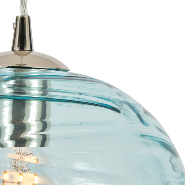 Sarno Hive 1 Light Glass Ceiling Nickel & Blue - Pendant - Image 2