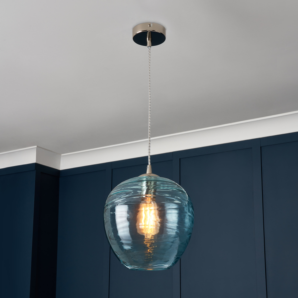 Sarno Hive 1 Light Glass Ceiling Nickel & Blue - Pendant - Image 3