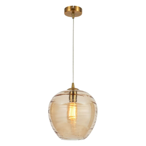 Sarno Hive 1 Light Glass Ceiling Brass & Champagne - Pendant