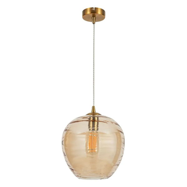 Sarno Hive 1 Light Glass Ceiling Brass & Champagne - Pendant - Image 2