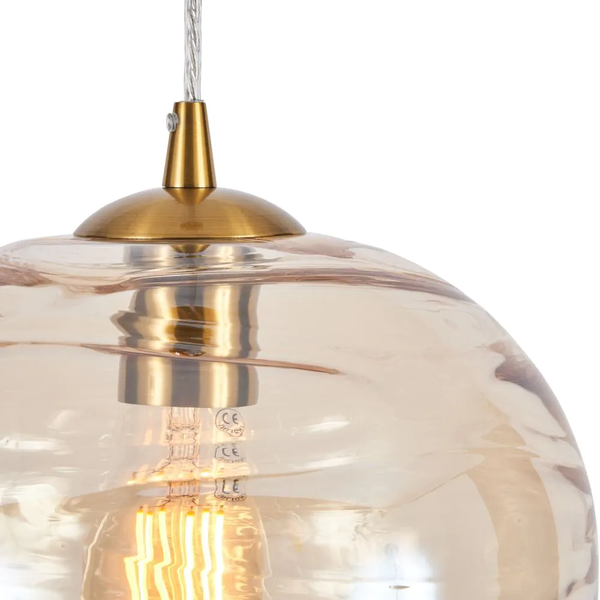 Sarno Hive 1 Light Glass Ceiling Brass & Champagne - Pendant - Image 4