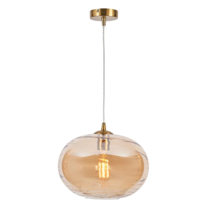 Sarno Oval 1 Light Glass Ceiling Brass & Champagne - Pendant