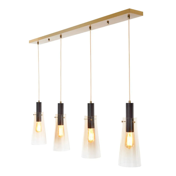 Atrani 4 Light Diner Bar Champagne - Pendant - Image 2