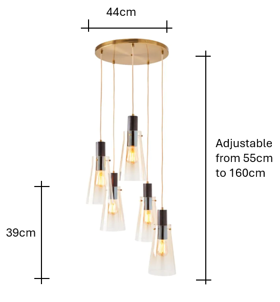 Atrani 5 light Cascading Champagne - Pendant - Image 7